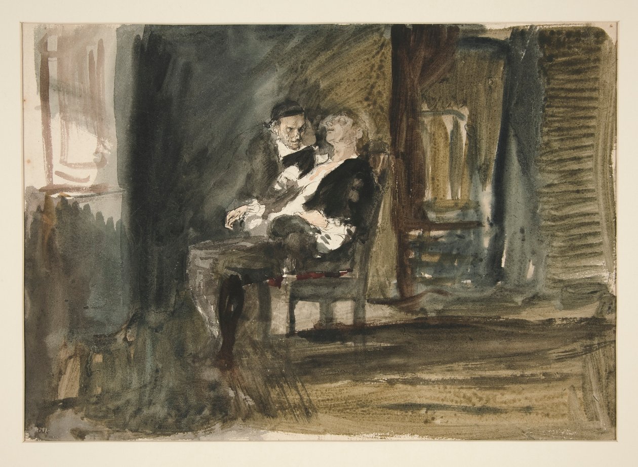 Studie för The Scarlet Letter (oljemålning) av Edwin Austin Abbey