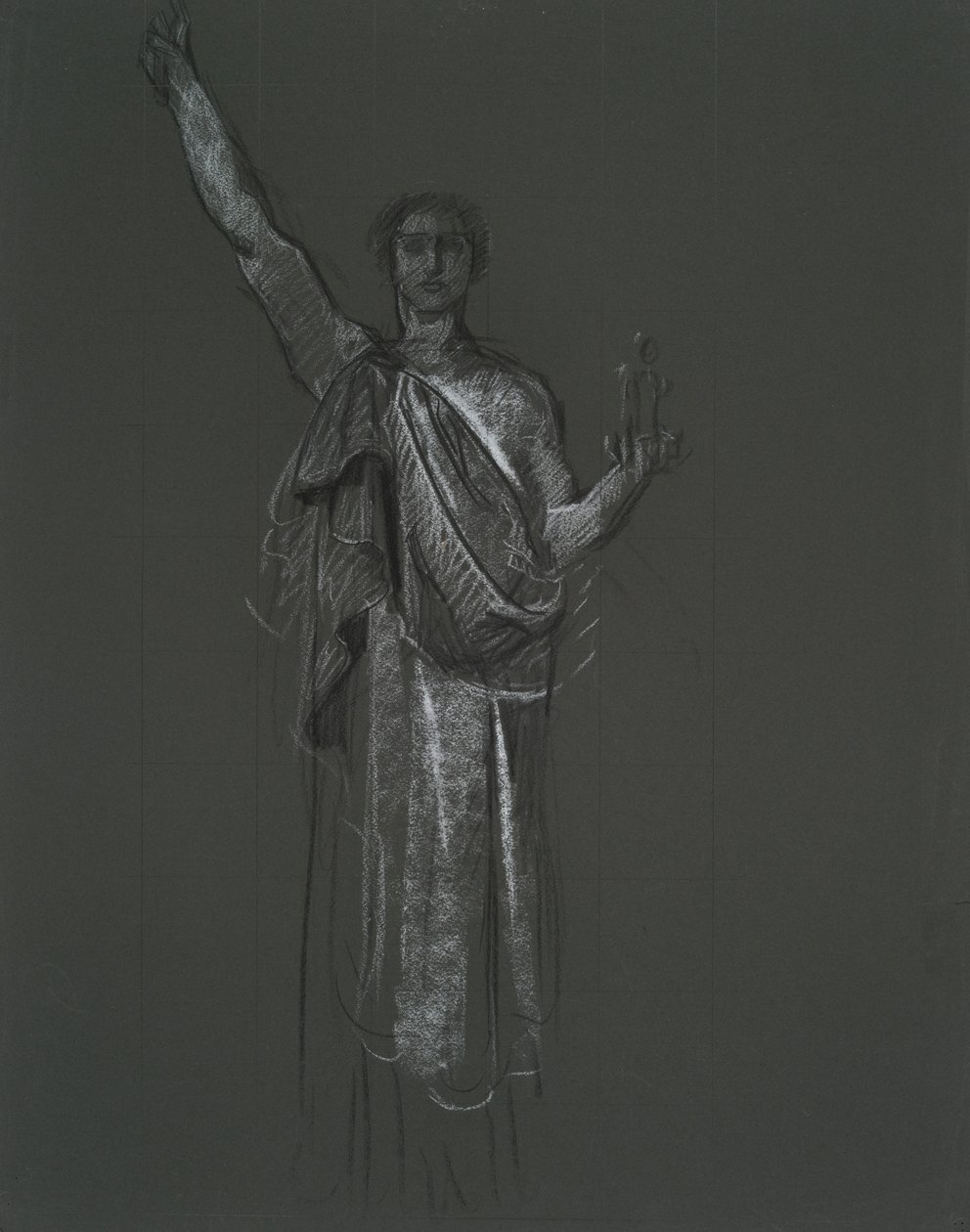 Studie för allegorisk konstfigur, rondel i rotundan i Pennsylvania State Capitol Building, Harrisburg, 1902-1911 av Edwin Austin Abbey