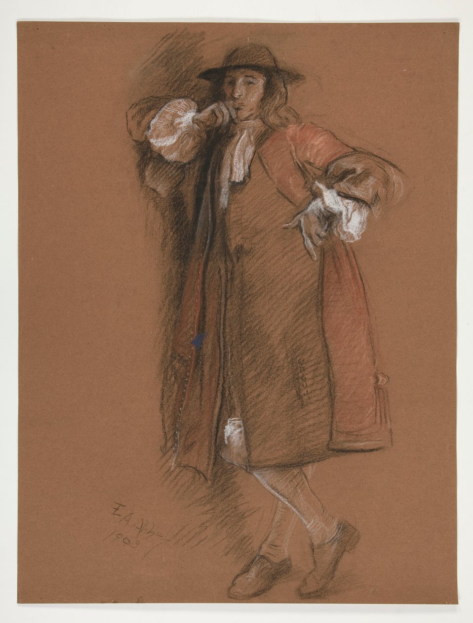 Studera för figur till vänster i av Edwin Austin Abbey