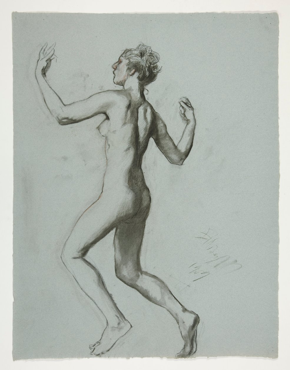 Studera för figuren 10 på morgonen av Edwin Austin Abbey