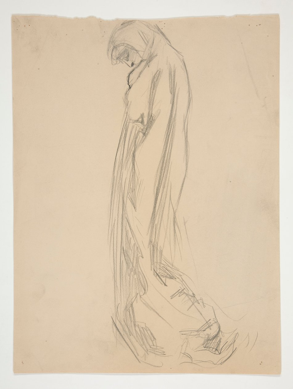 Studera för figur av 10 pm in av Edwin Austin Abbey