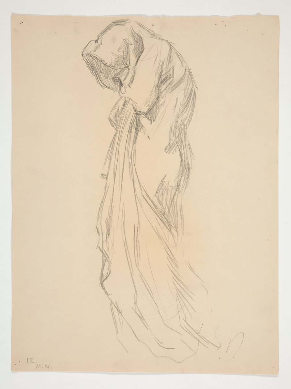 Studera för figur 12 midnatt in av Edwin Austin Abbey