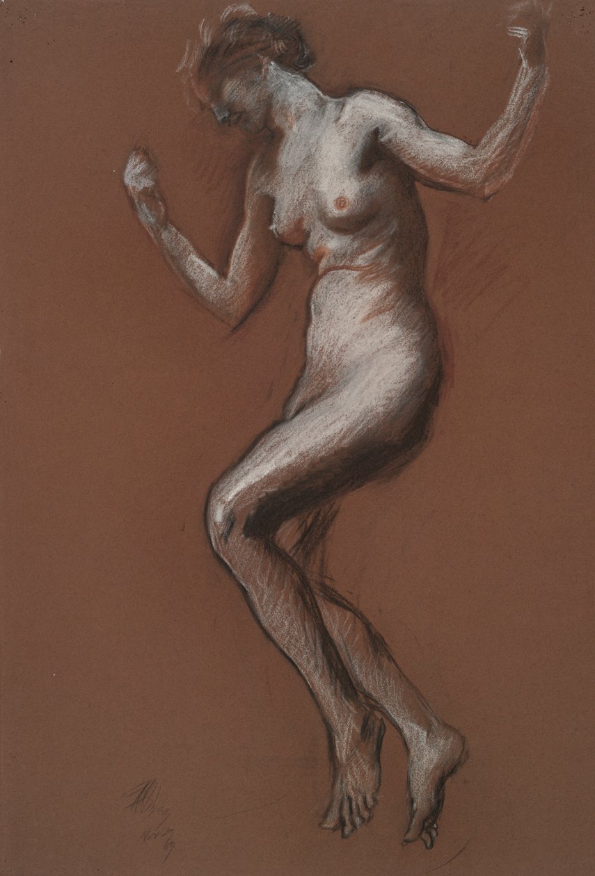 Studera för figuren 13.00 in av Edwin Austin Abbey