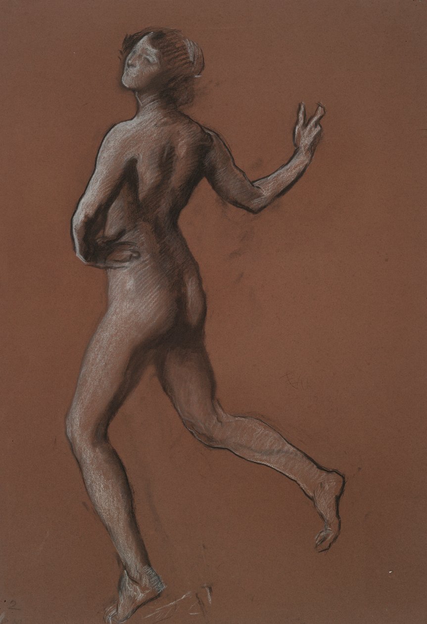 Studera för figuren 14.00 in av Edwin Austin Abbey