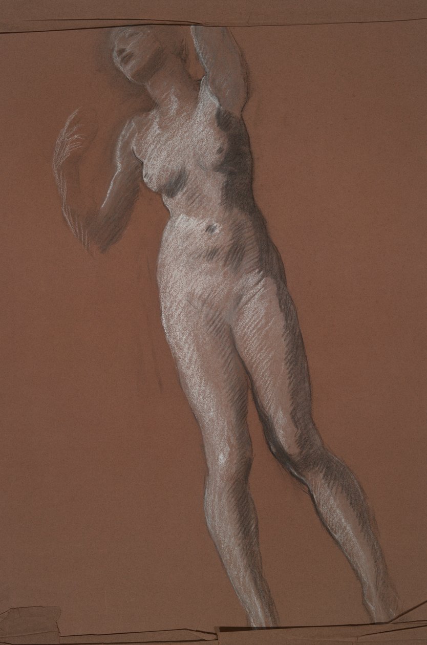 Studera för figur av 3 pm in av Edwin Austin Abbey