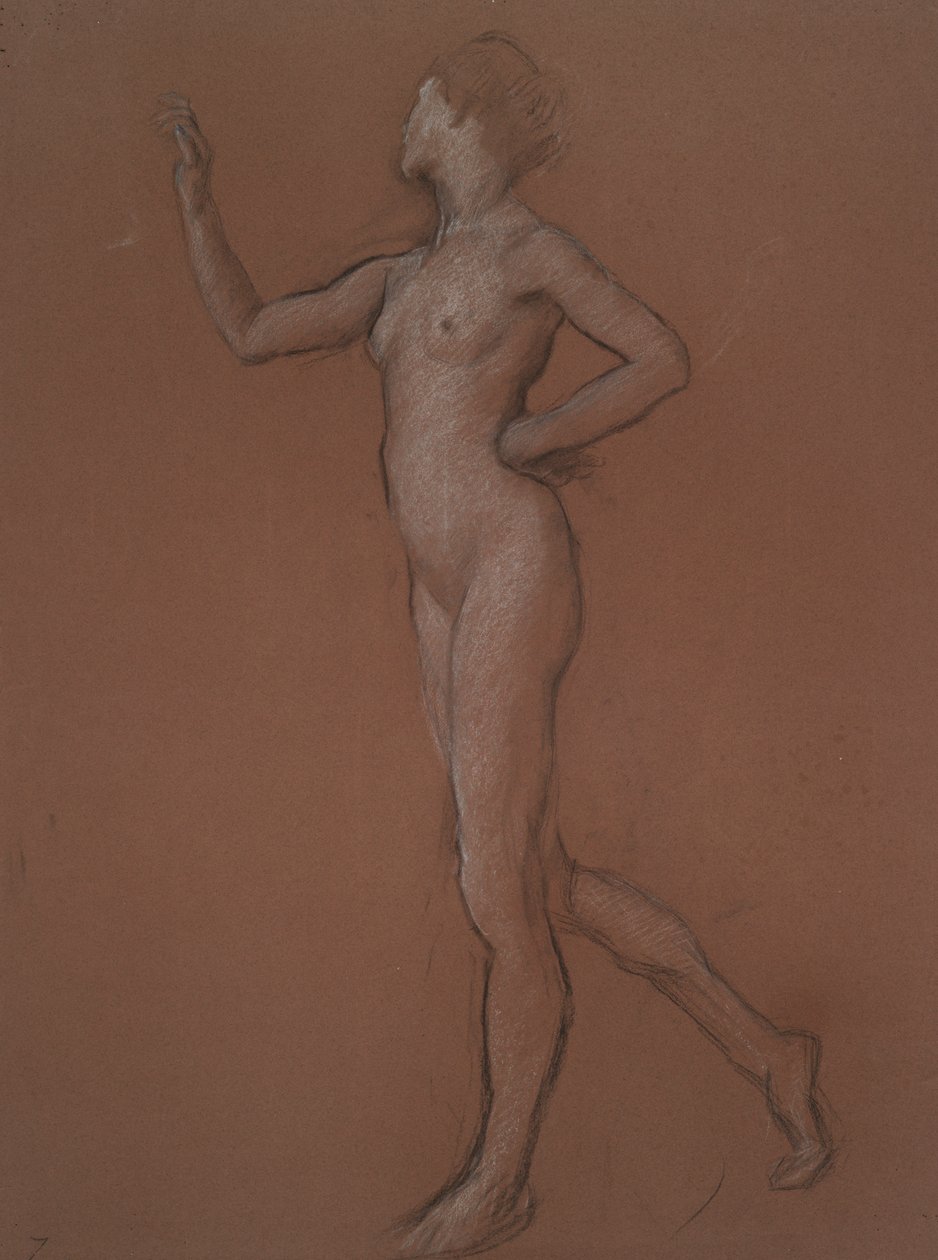 Studera för figur av 7 am för av Edwin Austin Abbey