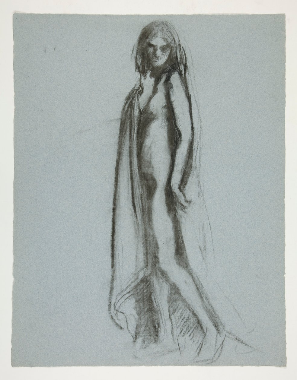 Studera för figur av 7 pm in av Edwin Austin Abbey