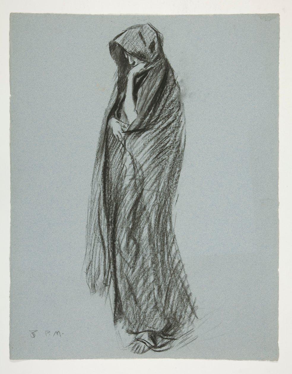 Studera för figur av 8 pm in av Edwin Austin Abbey