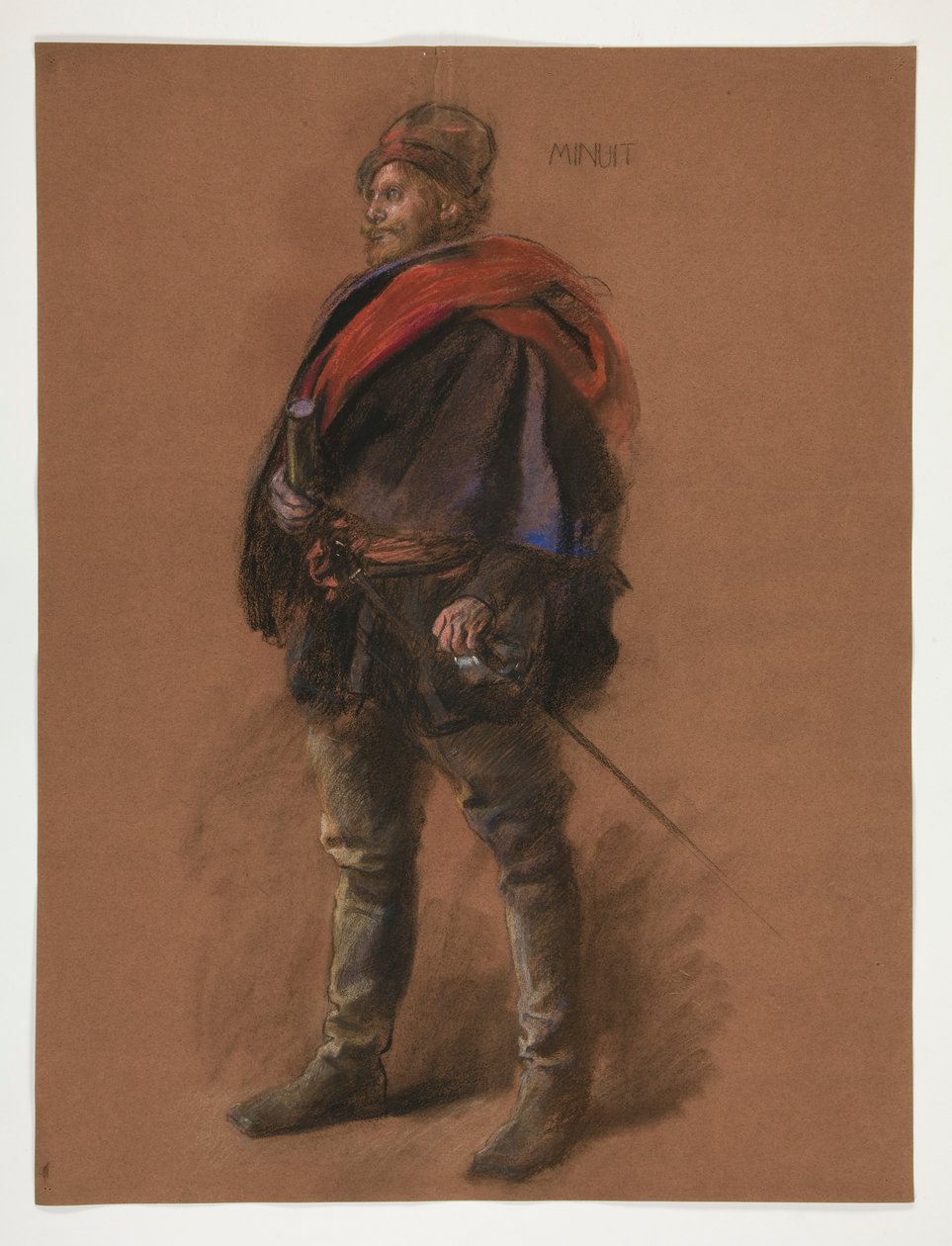 Studie för figur av kapten Peter Minuit i av Edwin Austin Abbey