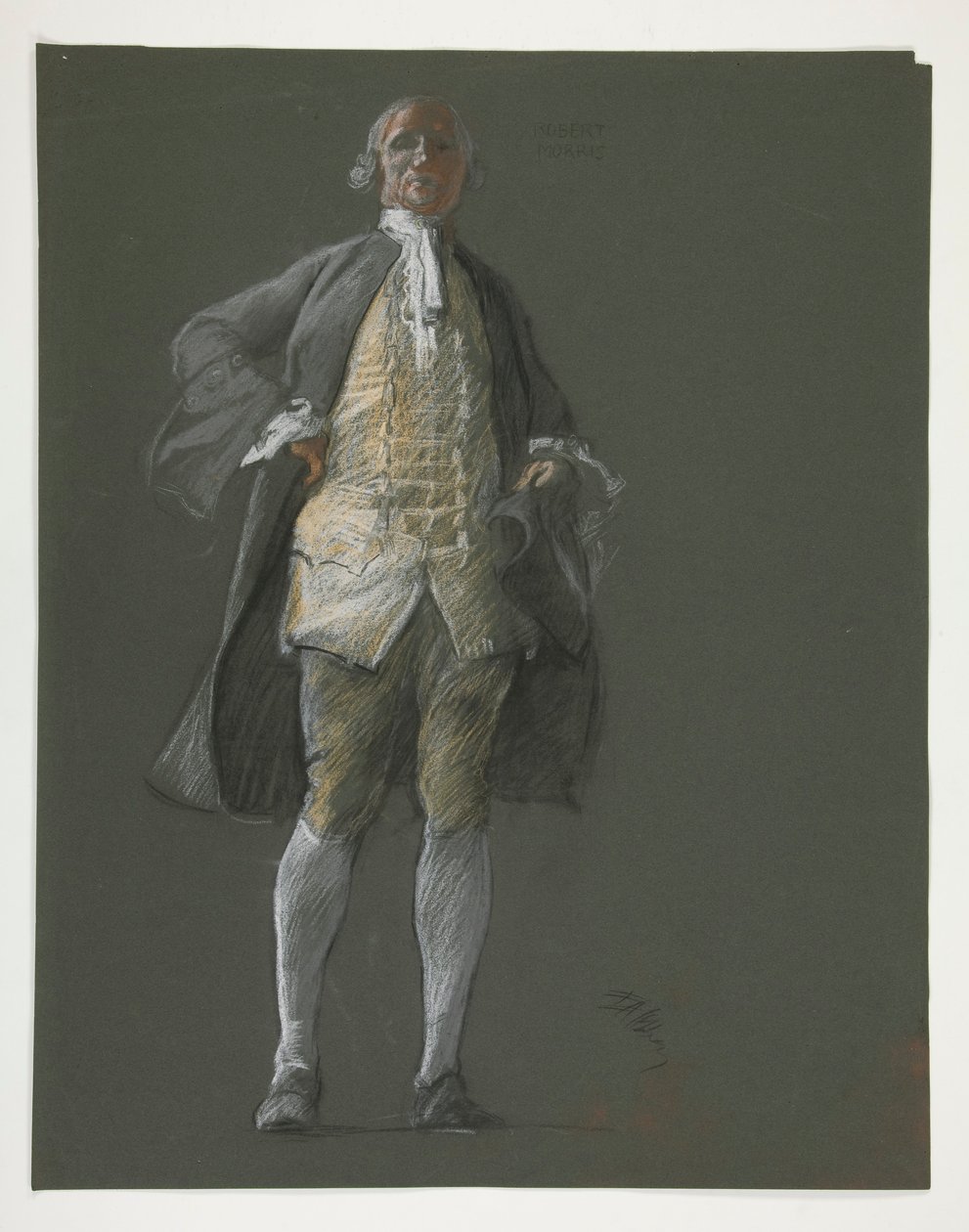Studie för figuren av representanten Robert Morris i av Edwin Austin Abbey