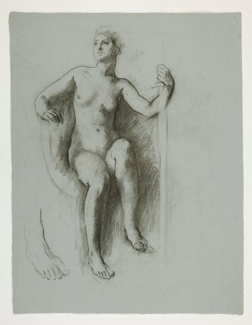 Studie för figur av statsgeniet, i av Edwin Austin Abbey