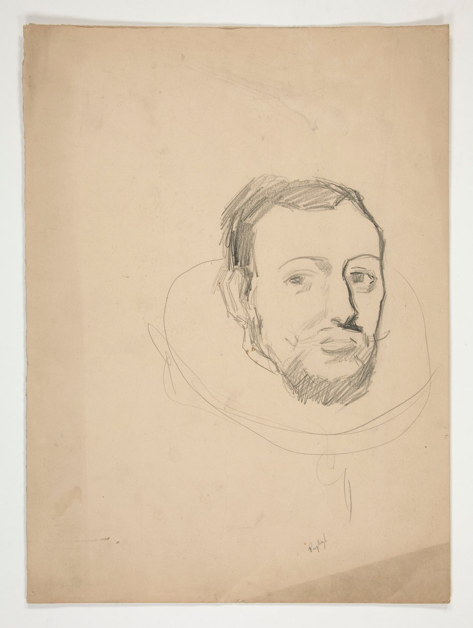 Studie för chef för en man: skiss för väggmålning för delstatsbyggnaden i Harrisburg, Pennsylvania, 1902-1911 (slutförd av John Singer Sargent) av Edwin Austin Abbey