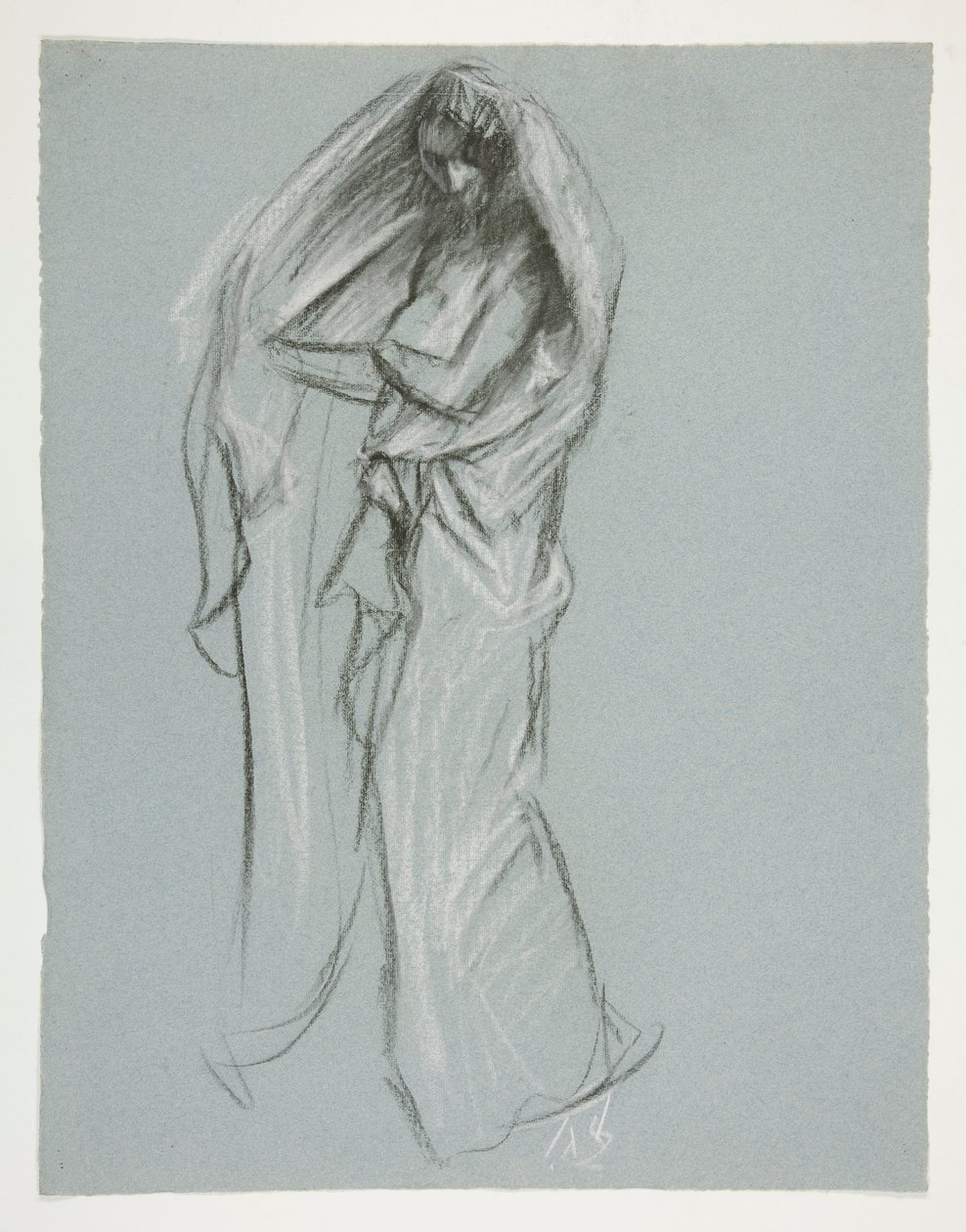 Studera för figuren 4 am(?) in av Edwin Austin Abbey