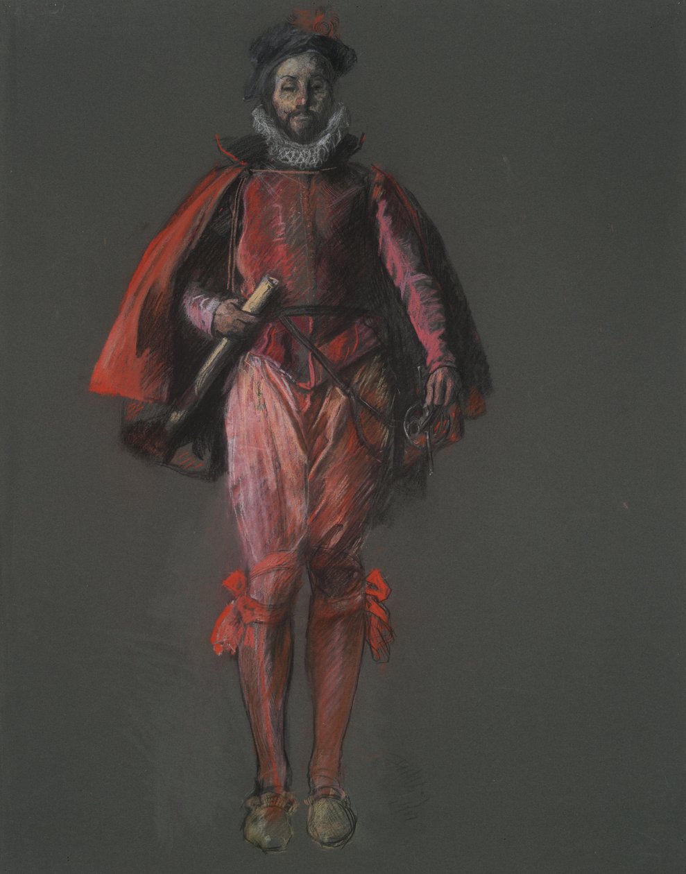 Studera för figuren Sir Walter Raleigh, i av Edwin Austin Abbey