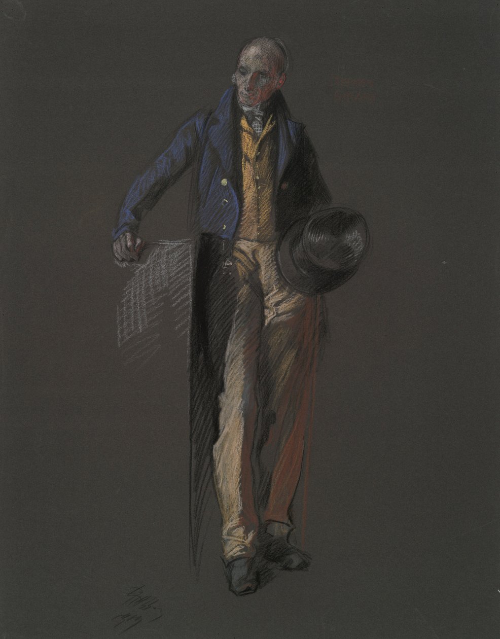 Studera för figuren av Stephan Girard, i av Edwin Austin Abbey