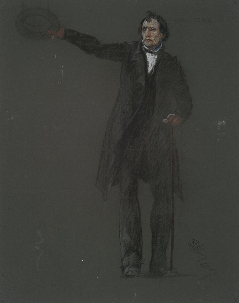 Studera för figuren Thaddeus Stevens, i av Edwin Austin Abbey