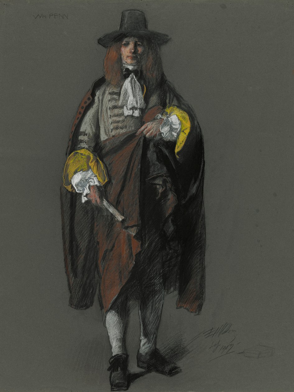 Studera för figuren William Penn i av Edwin Austin Abbey