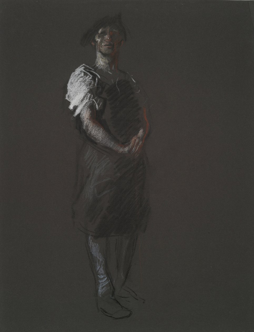 Studera för figuren av en arbetare, in av Edwin Austin Abbey