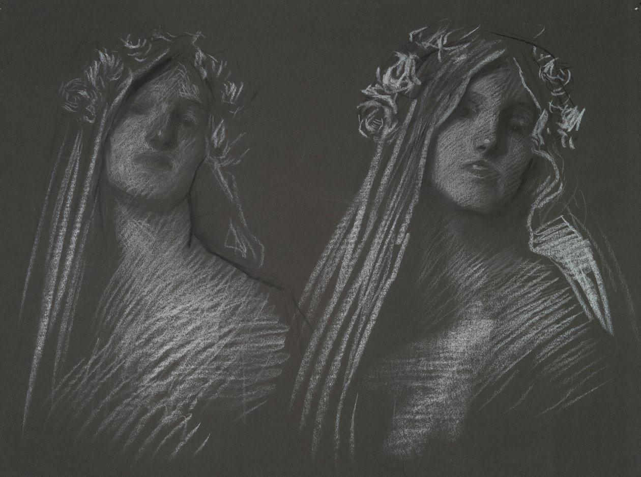 Studie för chefen för Blanchefleur för av Edwin Austin Abbey