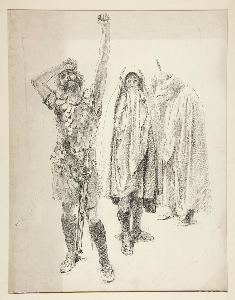 Studie för oidentifierad Shakespeare-pjäs av Edwin Austin Abbey