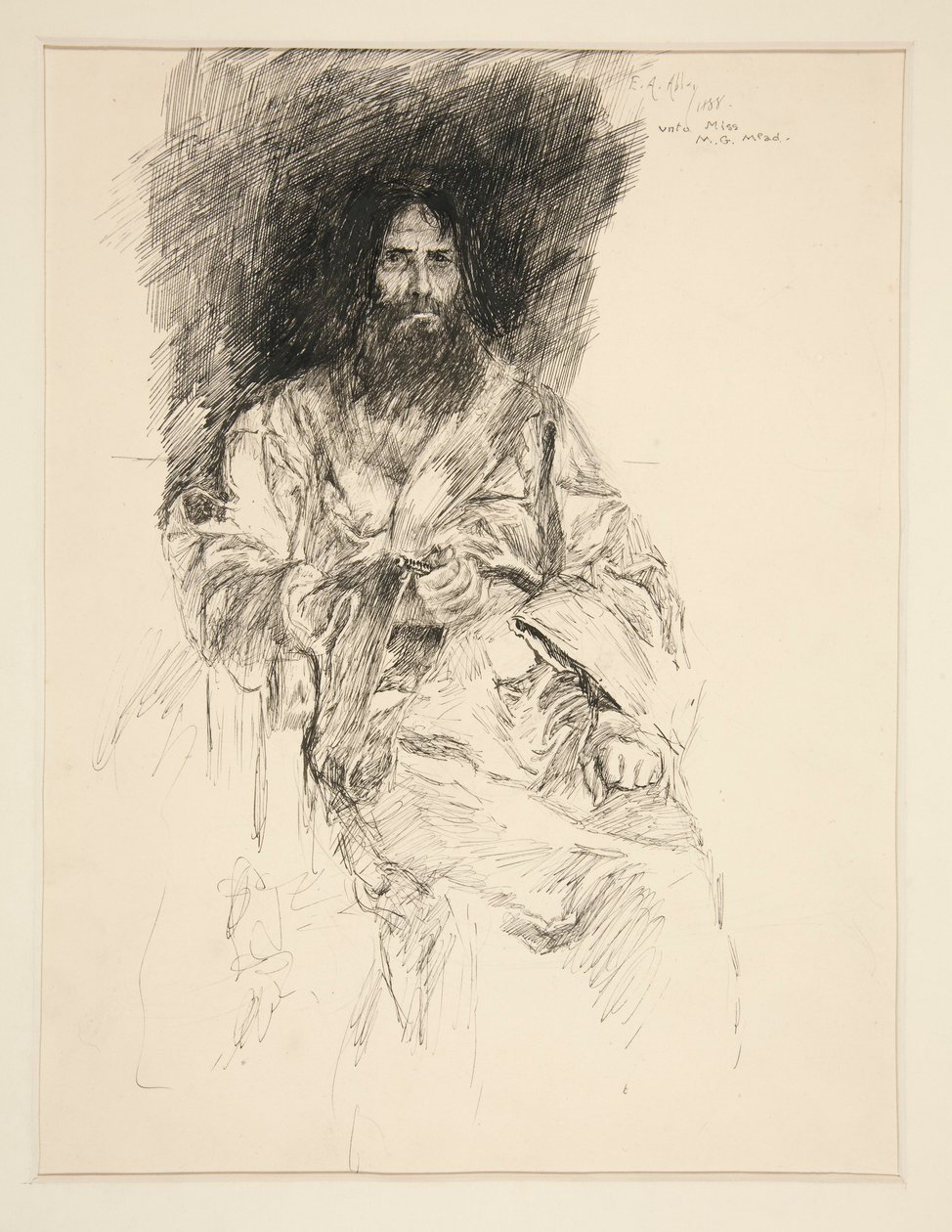 Studie av en skäggig man (Shakespeare) av Edwin Austin Abbey