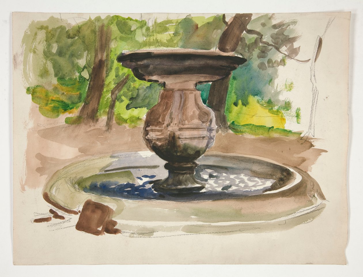 Studie av en fontän av Edwin Austin Abbey