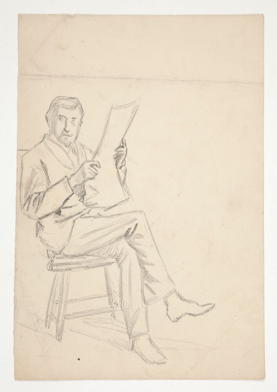 Studie av en man som läser av Edwin Austin Abbey