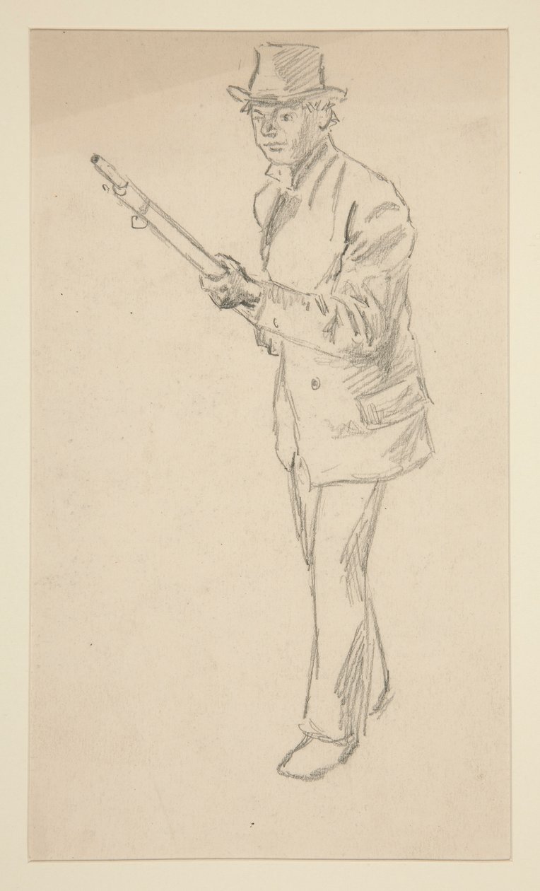 Studie av en man med ett hagelgevär av Edwin Austin Abbey