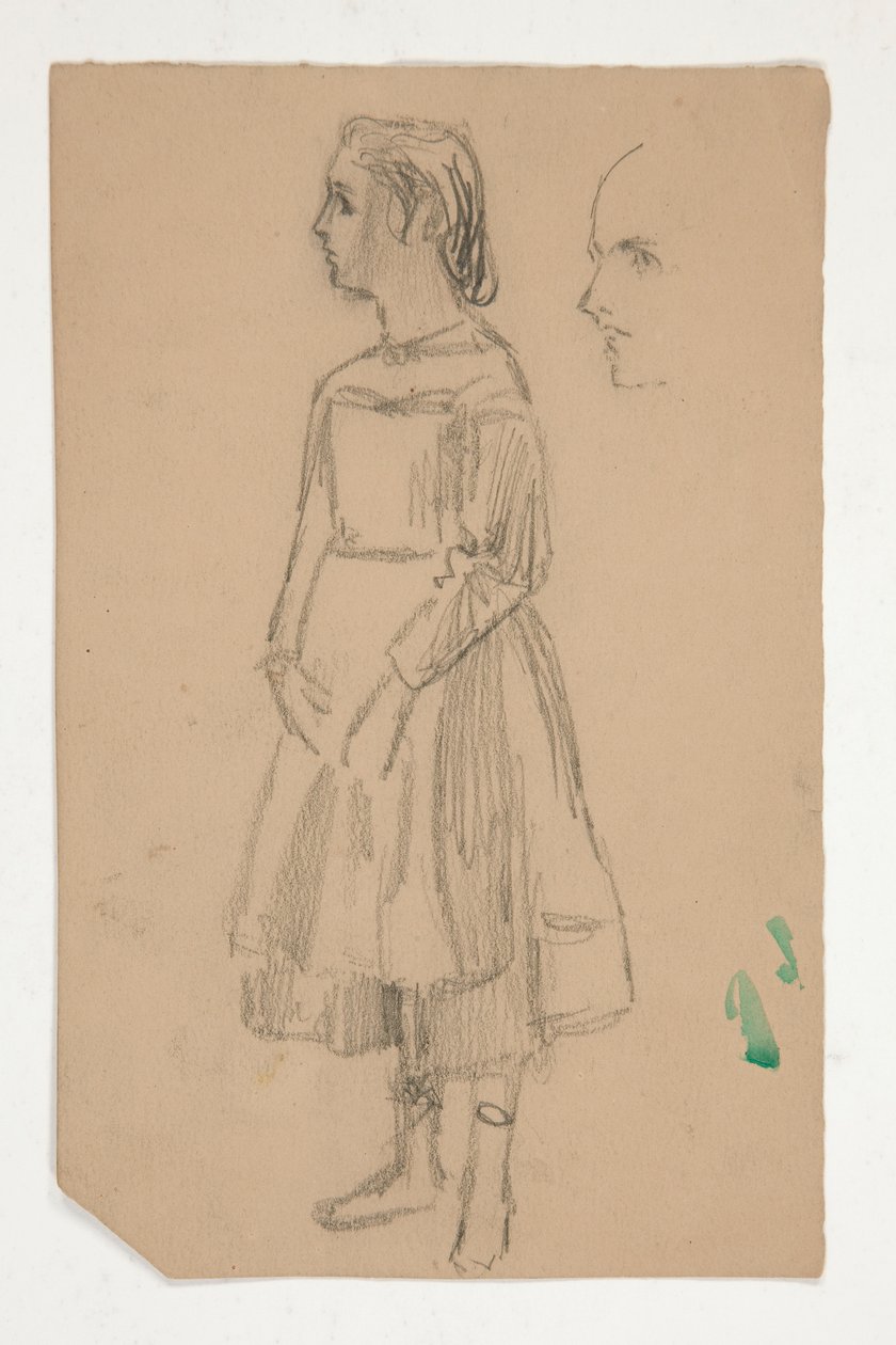 Studie av en ung flicka i Pinafore av Edwin Austin Abbey