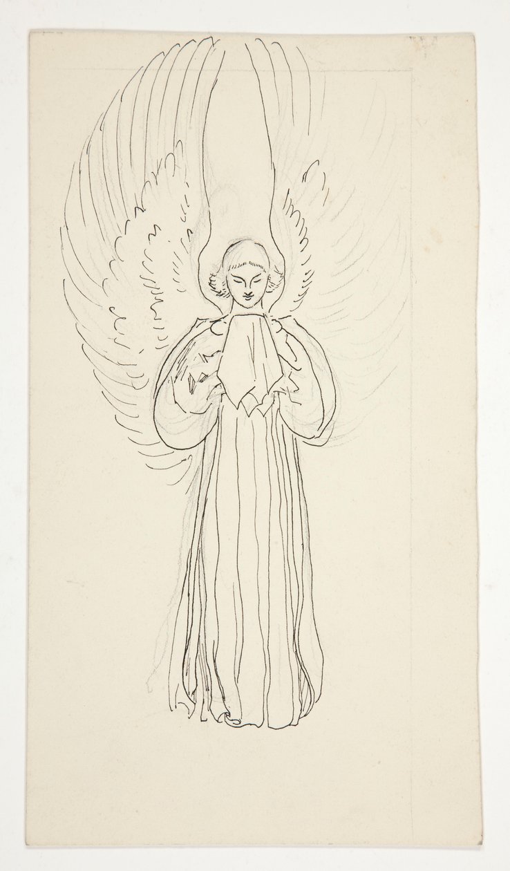 Study of an Angel, för The Quest of the Holy Grail (serie med femton målningar för Boston Public Library, färdig 1901) av Edwin Austin Abbey