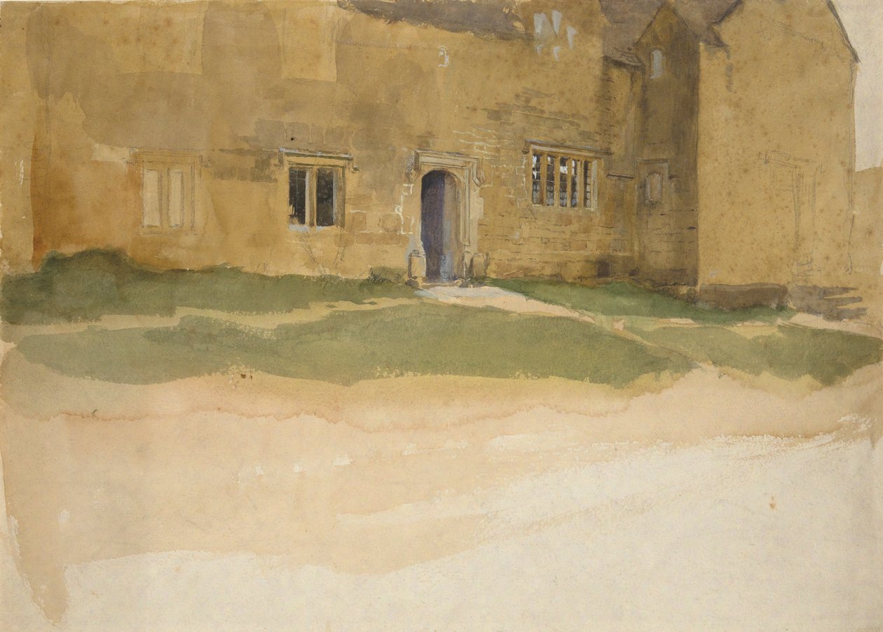 Studie av ett engelskt medeltidshus av Edwin Austin Abbey