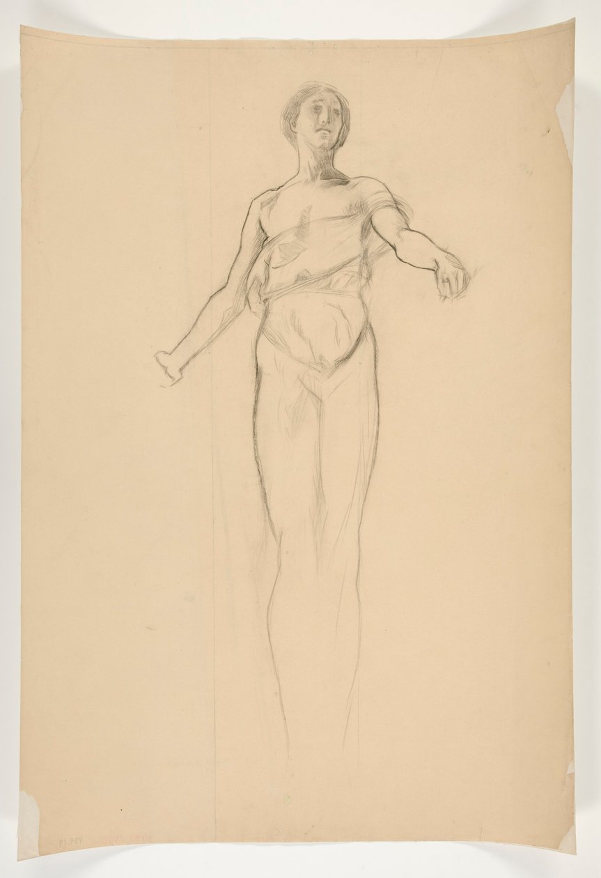 Studie av en allegorisk kvinnlig figur för väggmålning i delstatsbyggnaden i Harrisburg, Pennsylvania, 1902-1911 (slutförd av John Singer Sargent) av Edwin Austin Abbey