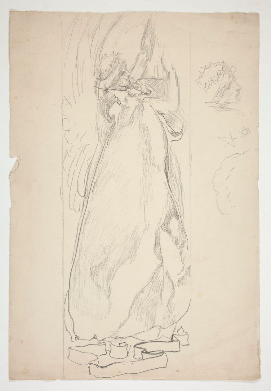 Studie av en ängel (för målat glas? för ett tak?) av Edwin Austin Abbey