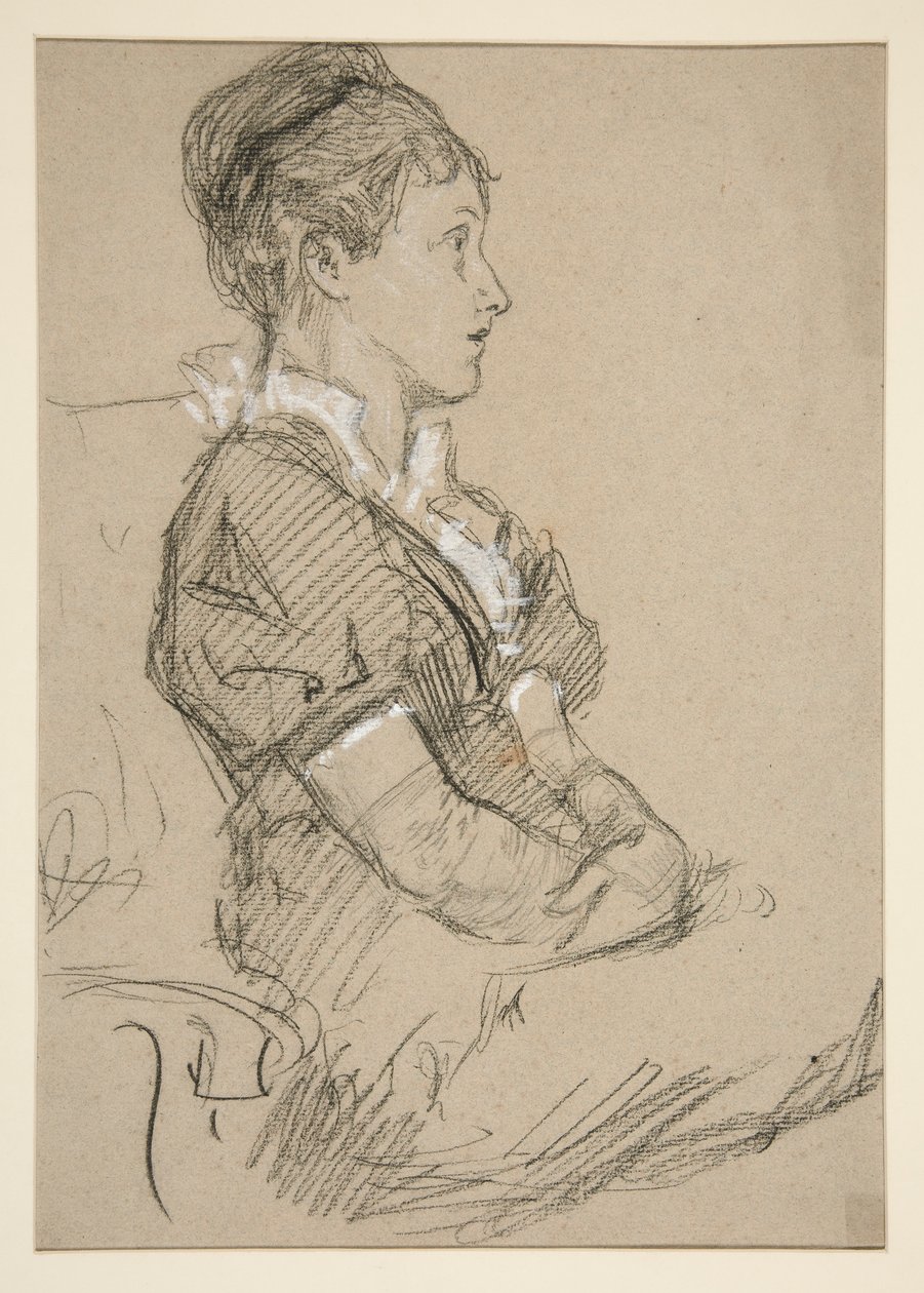 Studie av sittande kvinnor (Mrs. Abbey?) av Edwin Austin Abbey