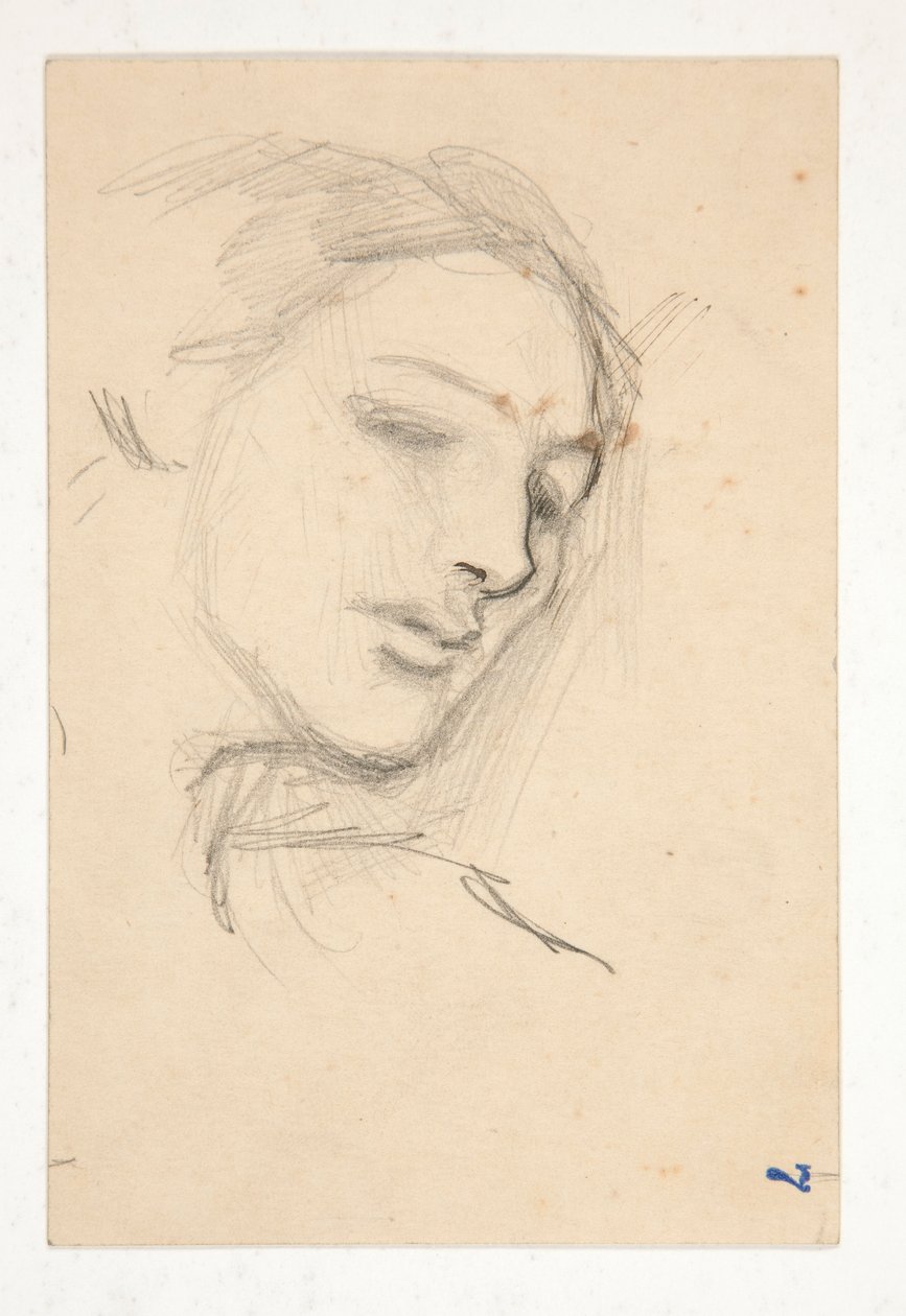 Studie av tre huvuden på en kvinna av Edwin Austin Abbey