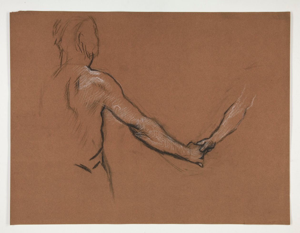Studie av två figurer som skakar hand i av Edwin Austin Abbey