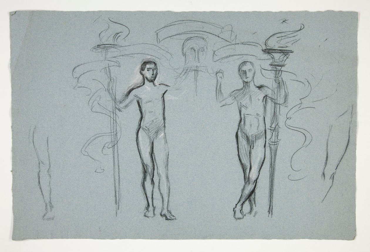 Studie av två eldbärare av Edwin Austin Abbey