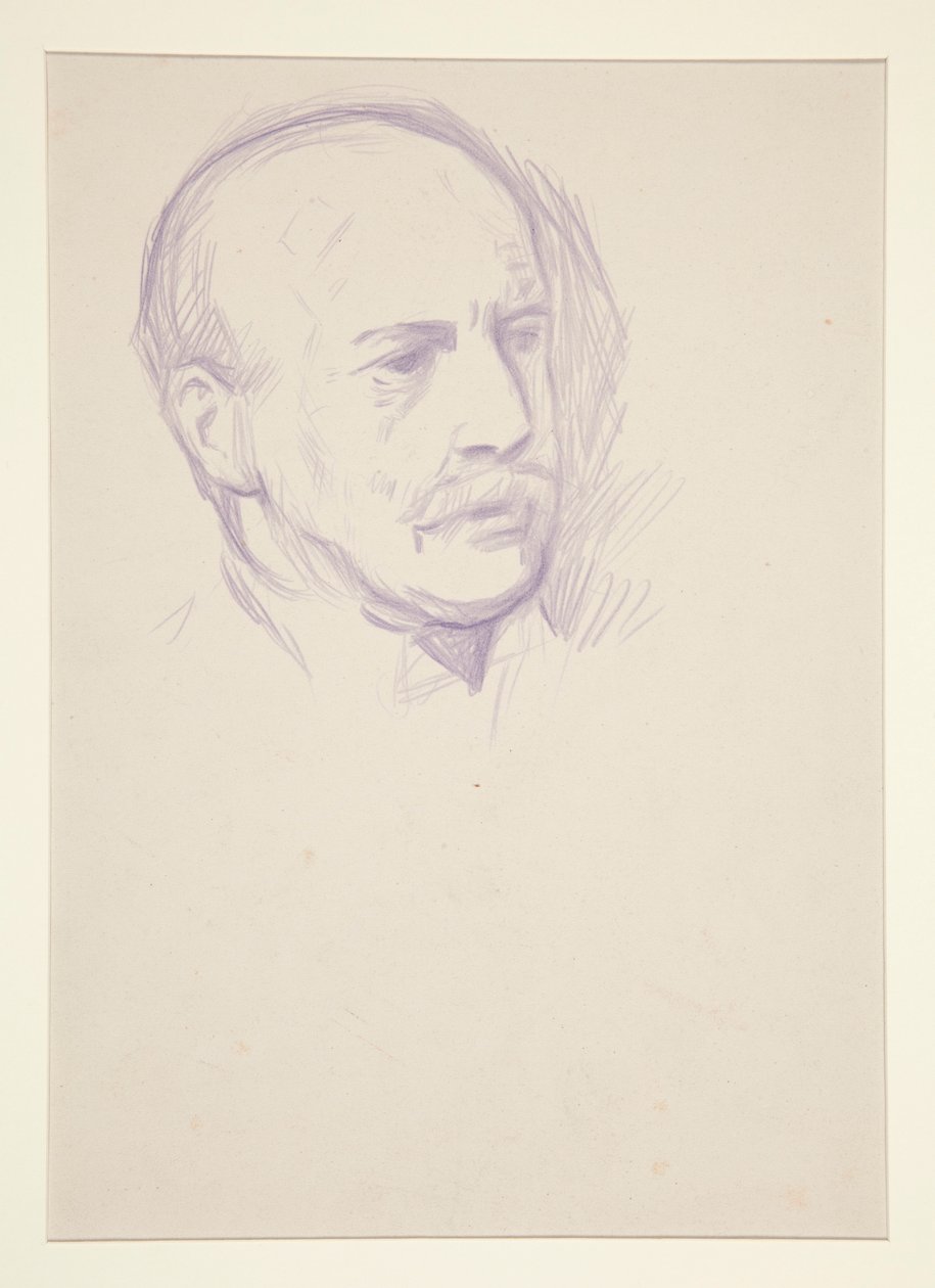 Studie, porträtt av mannens huvud, Kröning av Edward VII porträtt av Edwin Austin Abbey