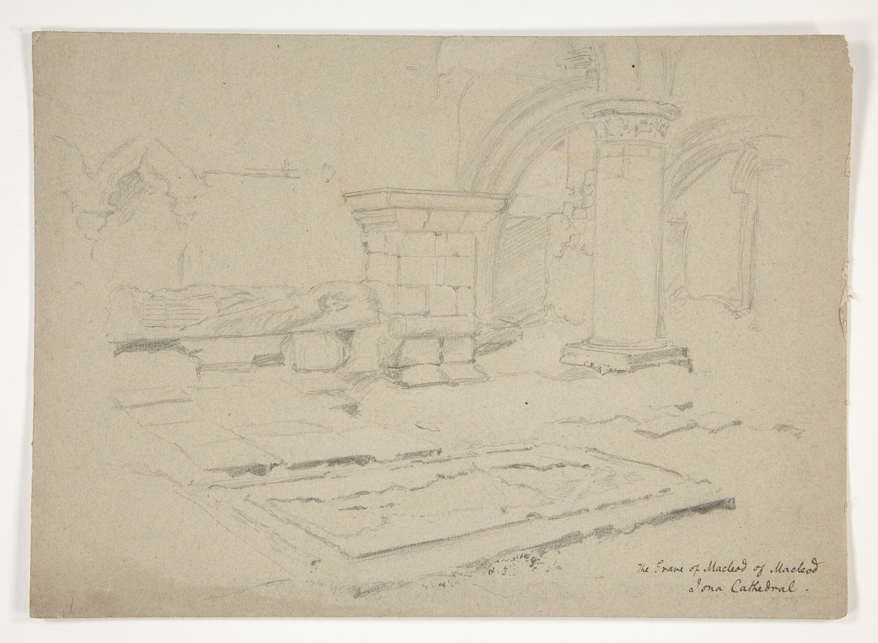 The Grave of MacLeod of MacLeod: Iona Cathedral av Edwin Austin Abbey