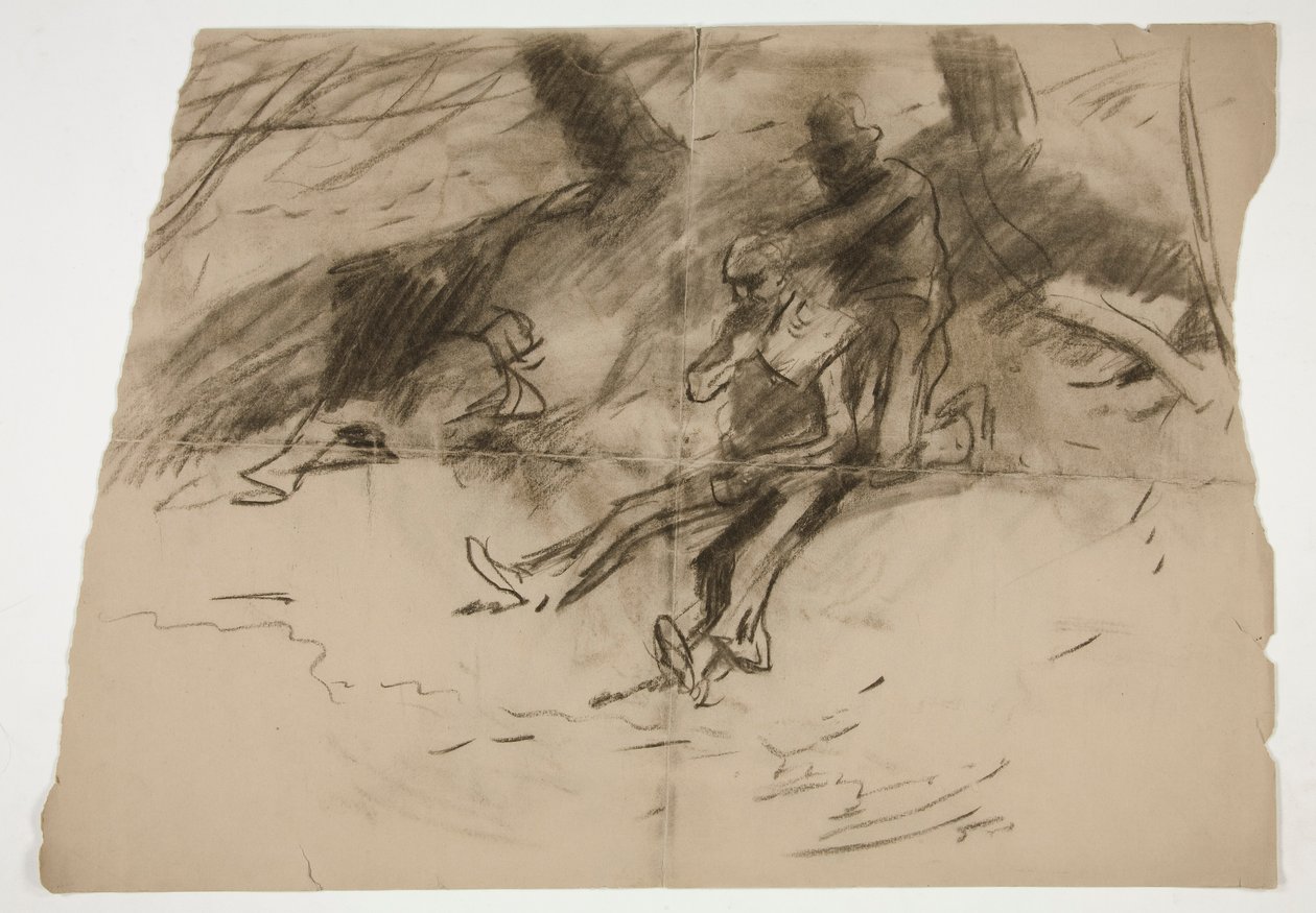 Två figurer - (oidentifierad illustration) av Edwin Austin Abbey