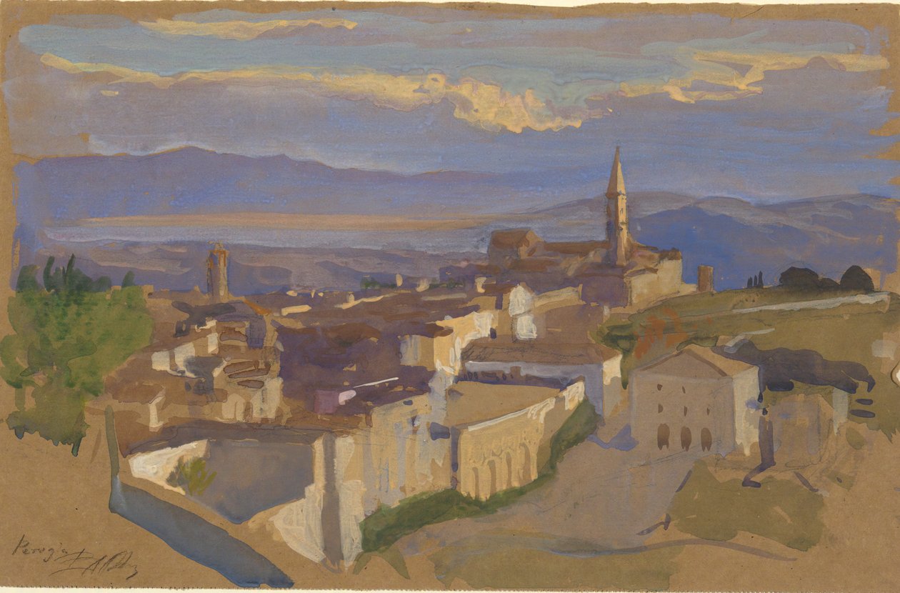 Utsikt över Perugia av Edwin Austin Abbey