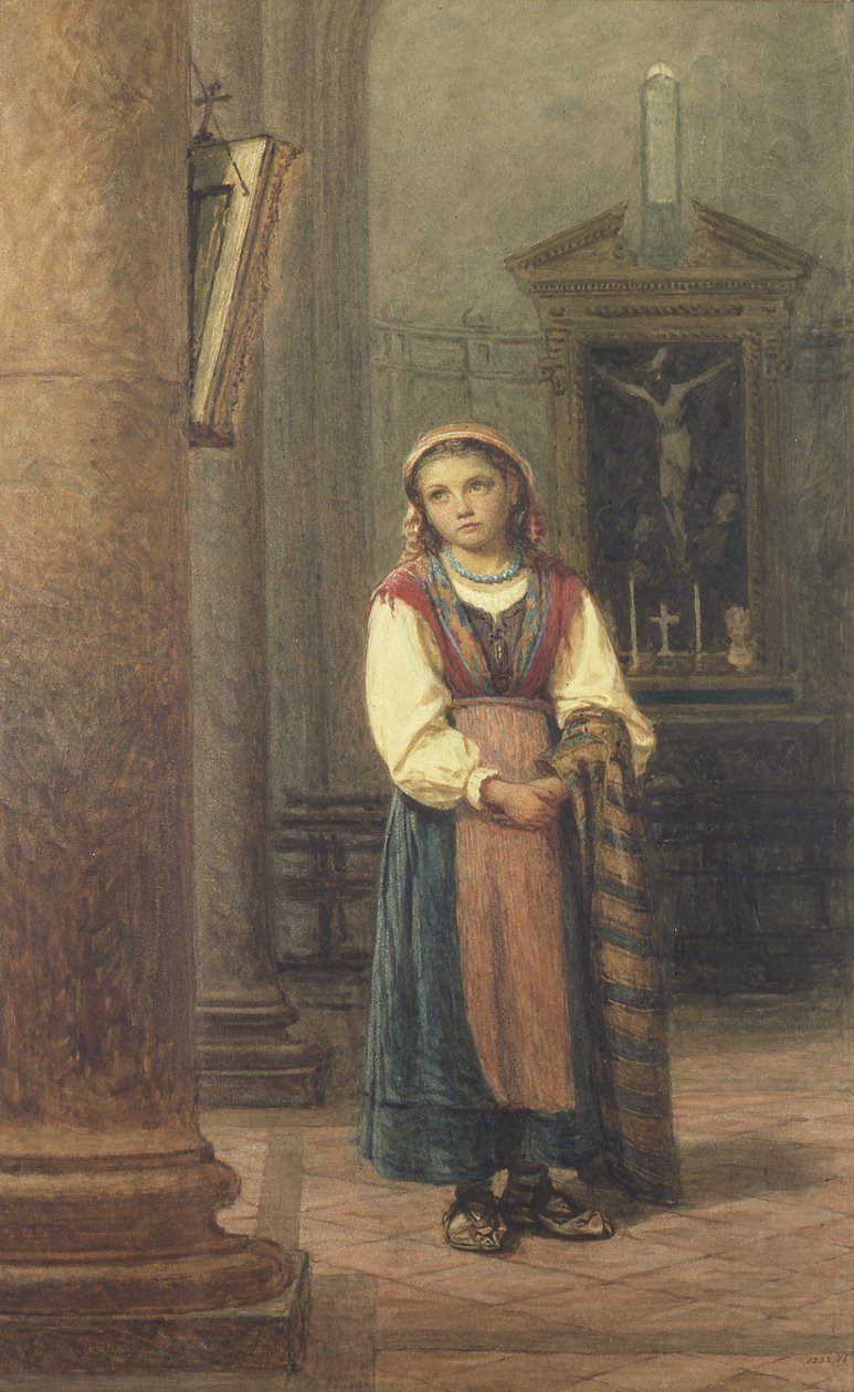 Italiensk flicka i kyrkan av Edwin Bale