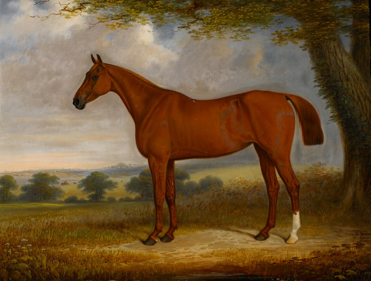 Kastanjejägare i ett landskap, 1867 av Edwin Brown