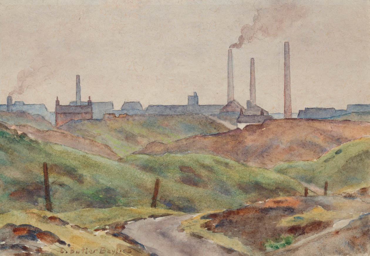 Black Country Scene (akvarell på papper) av Edwin Butler Bayliss