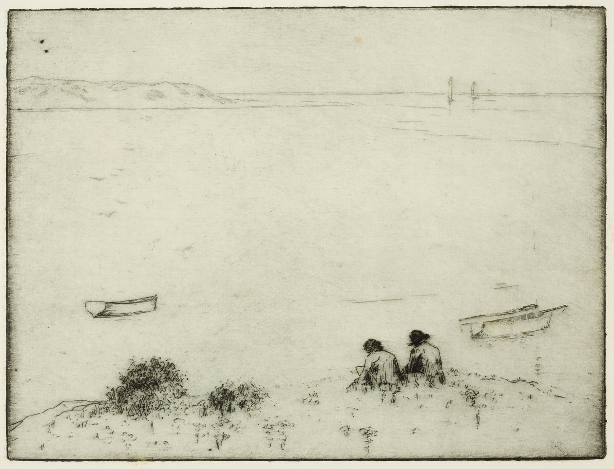 Skiss vid havet (etsning) av Edwin Butler Bayliss