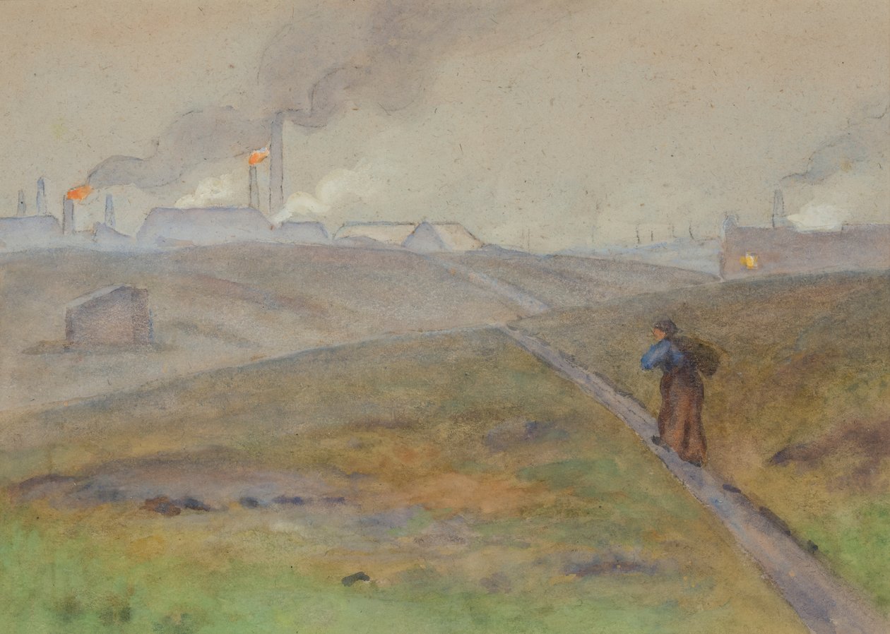 Variant av det svarta landet, landskap (akvarell på papper) av Edwin Butler Bayliss