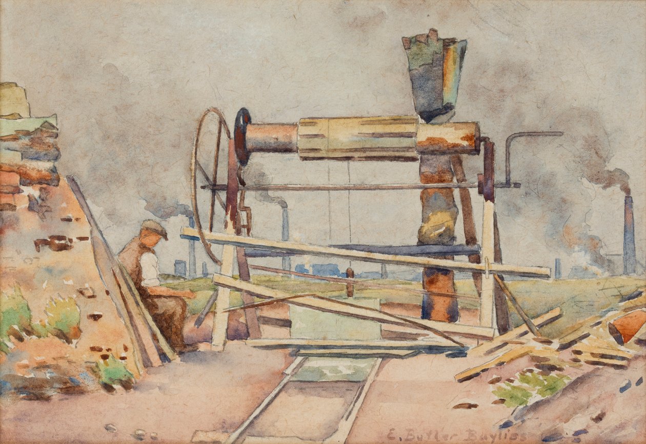 Winding Gear (akvarell på papper) av Edwin Butler Bayliss