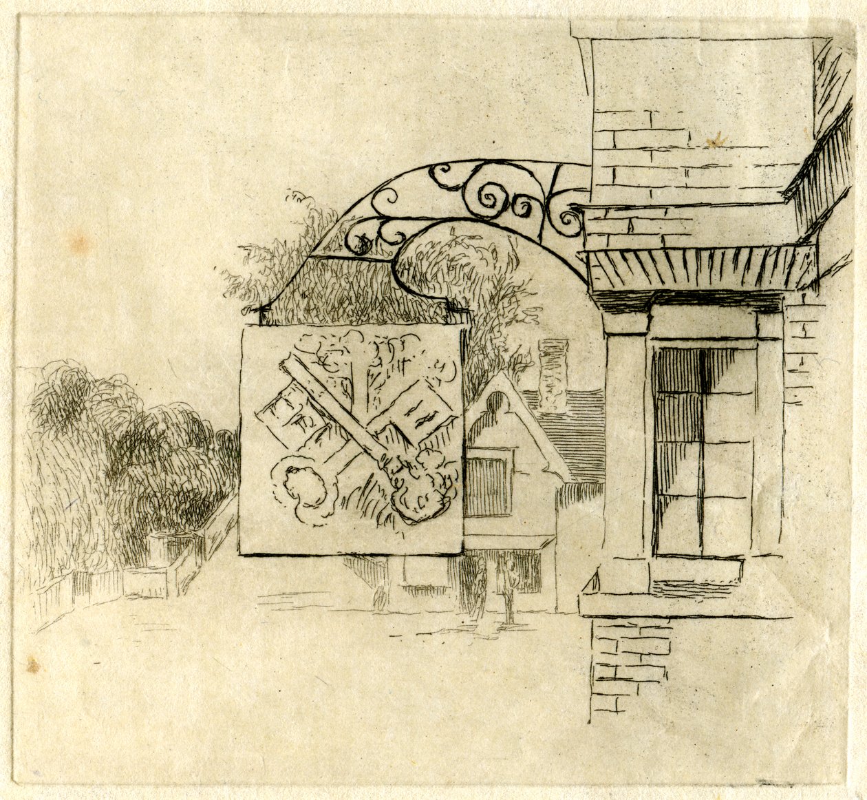 Sign of the Cross Keys, St Neots, Cambridgeshire, 1881. av Edwin Edwards