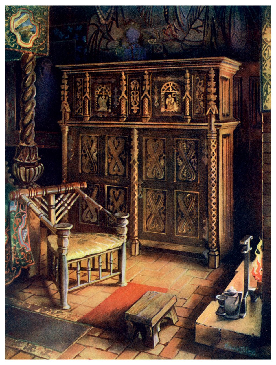 The Kings Room Oxburgh Hall, Norfolk, 1910. av Edwin Foley