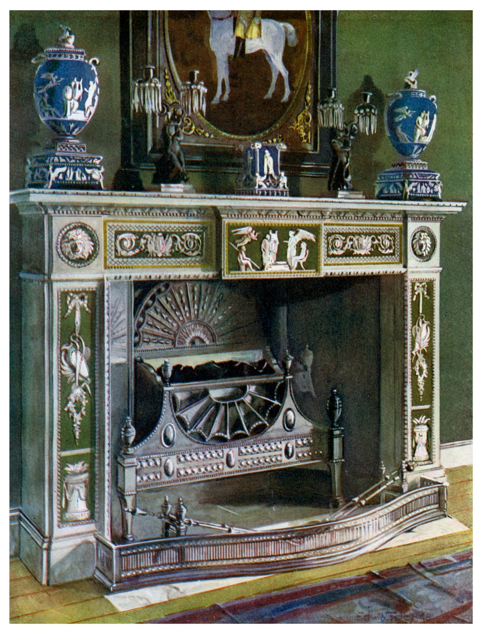 Wedgwood Flaxman skorsten, Fontainebleau, Frankrike, 1911-1912. av Edwin Foley